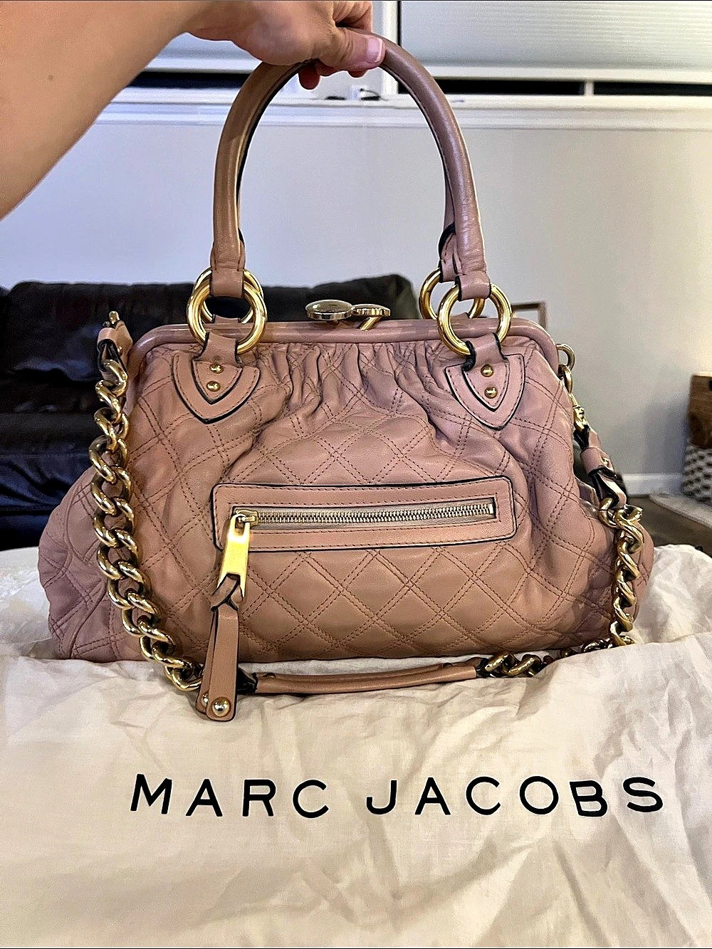 Marc Jacobs Stam Bag Quilted Shoulder Bag in Pink